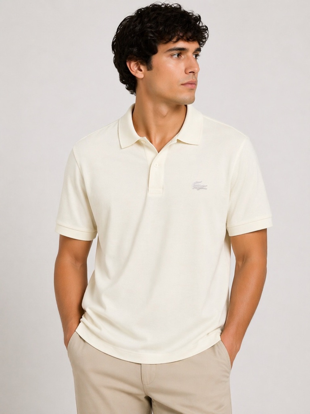 Lacoste Men's Polo Shirt in Off-White/Cream